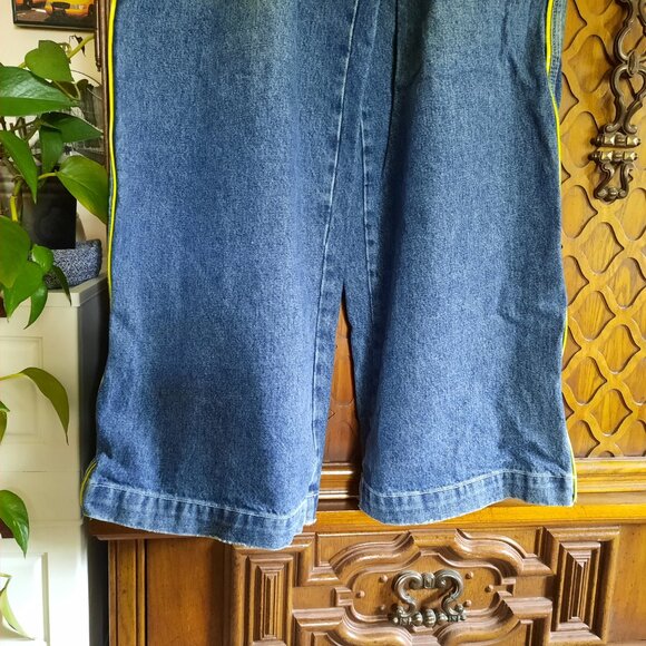 JNCO Vintage 90s NEON Green Stripe Skunk Skater Pipes Wide-Leg Jeans 32x30 Baggy - Picture 6 of 16